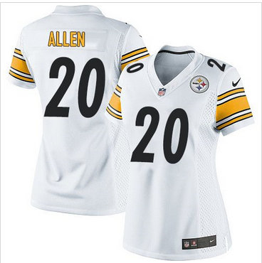 Women Nike Steelers #20 Will Allen White Stitched NFL Elite Jersey