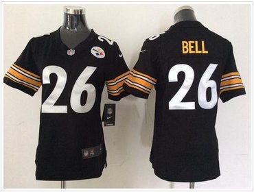 Women's NEW Steelers #26 Le'Veon Bell Black Team Color NFL Elite Jersey