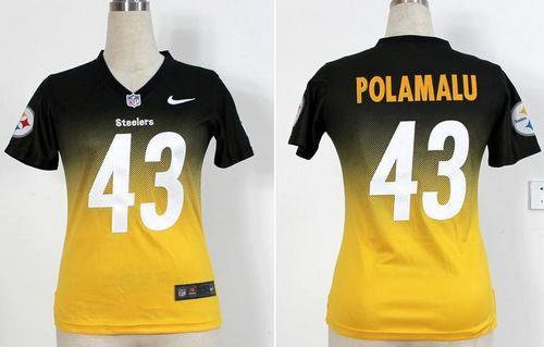 Women Pittsburgh Steelers #43 Troy Polamalu Black-Yellow Drift Fashion II Elite NFL Jerseys Women Pittsburgh Steelers #43 Troy Polamalu Black-Yellow Drift Fashion II Elite NFL Jerseys