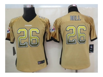 NEW women nfl jerseys pittsburgh steelers #26 Bell gold(Elite drift fashion)