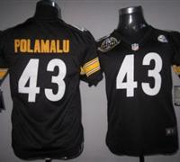 Women Nike Pittsburgh Steelers #43 Troy Polamalu Black Nike NFL Jerseys W 80 Anniversary Patch