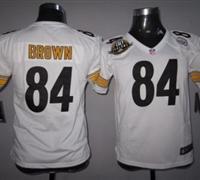 Women Nike Pittsburgh Steelers #84 Antonio Brown White W 80 Anniversary Patch
