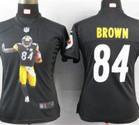 Womens Nike Pittsburgh Steelers 84 Brown Black Portrait Fashion Game Jerseys