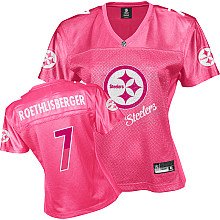 NFL Pittsburgh Steelers 7# Ben Roethlisberger Pink Fem Fan Women Jerseys