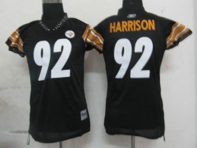NFL Pittsburgh Steelers 92 Harrison Black Women Field Flirt Fashion Jersey