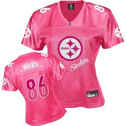 Pittsburgh Steelers #86 WARD Pink Fem Fan Women Jerseys