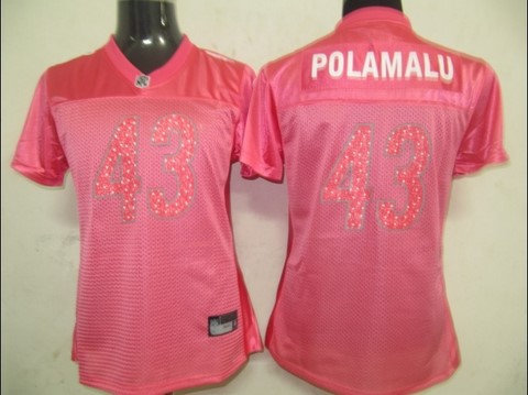 Women Jerseys Pittsburgh Steelers 43 Popamalu Pink