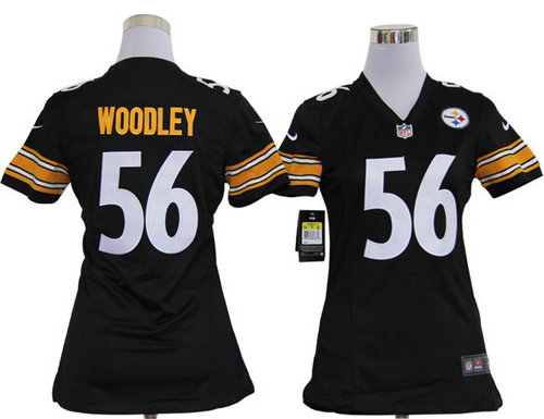 Women Nike Pittsburgh Steelers 56 Lamarr Woodley Black Jerseys