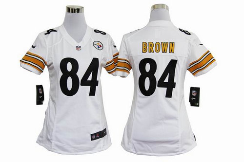 Women Nike Pittsburgh Steelers 84 Brown white Jerseys