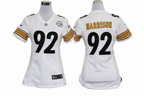 Women Nike Pittsburgh Steelers 92 James Harrison white Jerseys