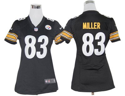 Women Nike Pittsburgh Steelers 83 Heath Miller Black Jerseys
