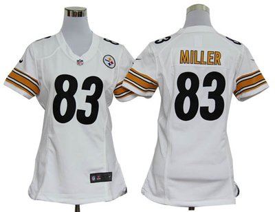 Women Nike Pittsburgh Steelers 83 Heath Miller White Jerseys