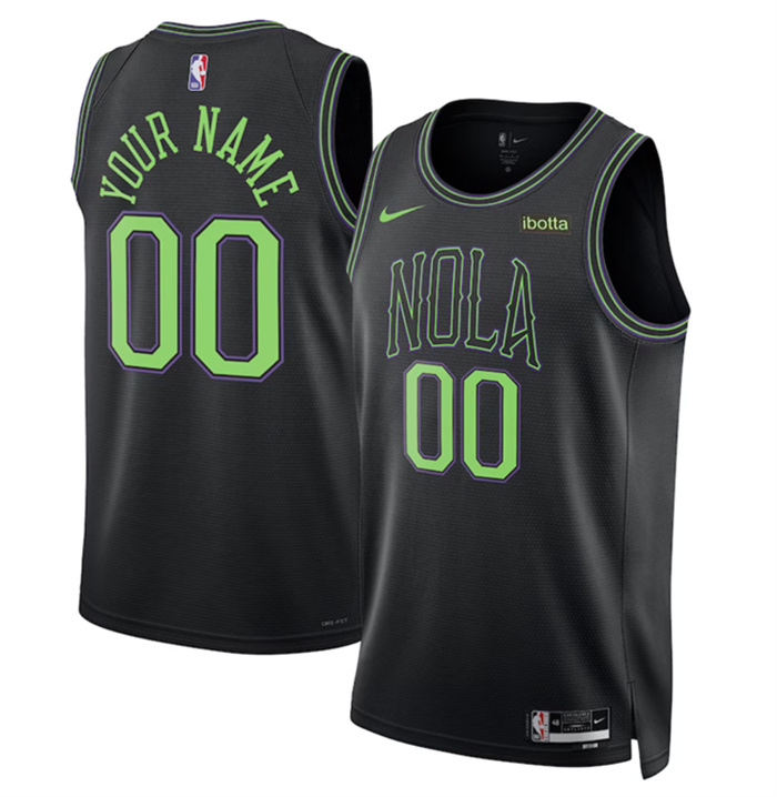 Men's New Orleans Pelicans Active Player Custom 2023 24 Black City Edition Stitched Basketball Jersey