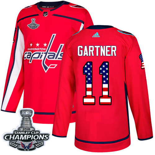Adidas Capitals #11 Mike Gartner Red Home Authentic USA Flag Stanley Cup Final Champions Stitched NHL Jersey Adidas Capitals #11 Mike Gartner Red Home Authentic USA Flag Stanley Cup Final Champions Stitched NHL Jersey