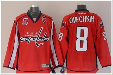 Washington Capitals #8 Alex Ovechkin Red 40th Anniversary Stitched NHL Jersey Washington Capitals #8 Alex Ovechkin Red 40th Anniversary Stitched NHL Jersey