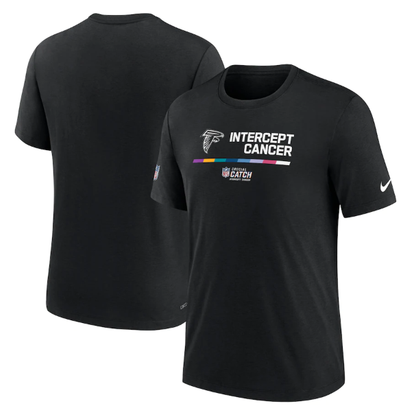 Men's Atlanta Falcons 2022 Black Crucial Catch Performance T-Shirt