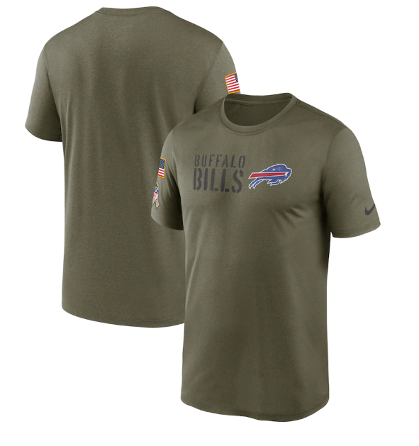Men's Buffalo Bills Olive 2022 Salute To Service Legend Team T-Shirt