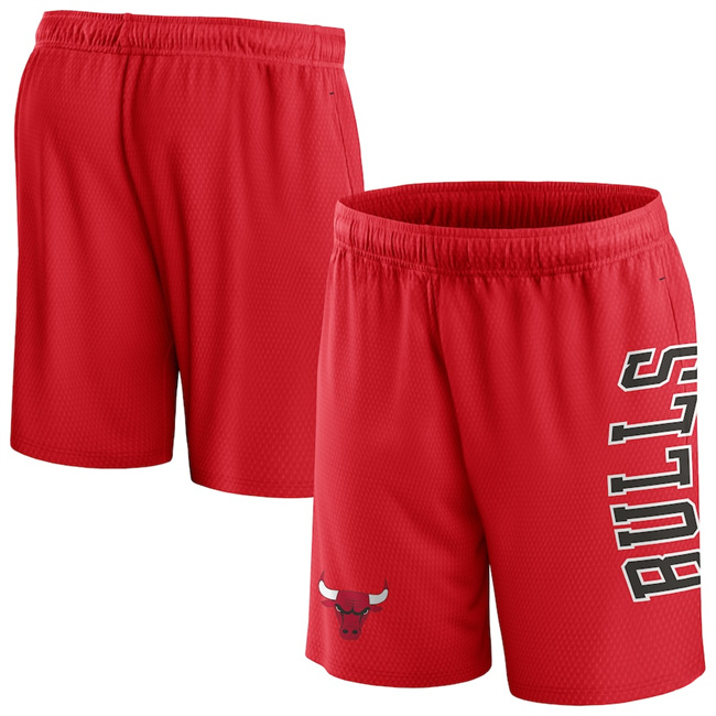 Men's Chicago Bulls Red Post Up Mesh Shorts(Run Small)