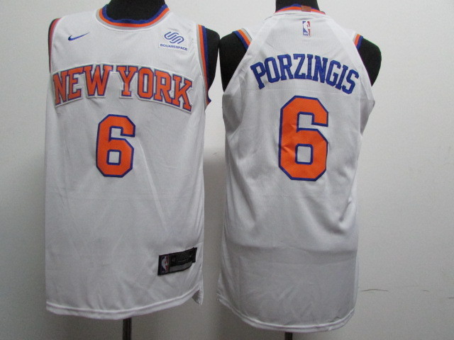 Nike Knicks 6 Kristaps Porzingis White Nike Authentic Jersey