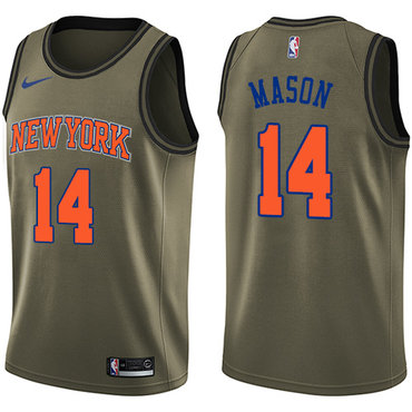 Nike Knicks #14 Anthony Mason Green Salute to Service NBA Swingman Jersey