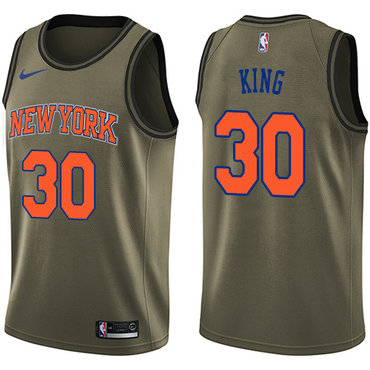 Nike Knicks #30 Bernard King Green Salute to Service NBA Swingman Jersey