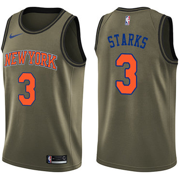 Nike Knicks #3 John Starks Green Salute to Service NBA Swingman Jersey