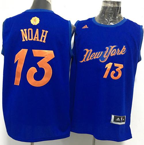 Knicks #13 Joakim Noah Blue 2016-2017 Christmas Day Stitched NBA Jersey