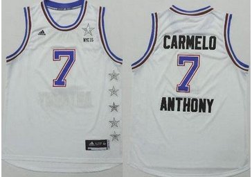 New York Knicks #7 Carmelo Anthony White 2015 All Star Stitched NBA Jersey