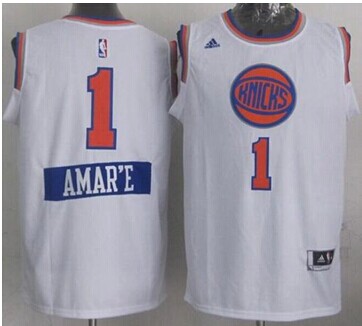 New York Knicks #1 Amar'e Stoudemire White 2014-15 Christmas Day Stitched NBA Jersey