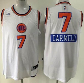 New York Knicks #7 Carmelo Anthony White 2014-15 Christmas Day Stitched NBA Jersey