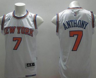 New York Knicks #7 Carmelo Anthony White Stitched NBA Jersey