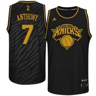 New York Knicks #7 Carmelo Anthony Black Precious Metals Fashion NBA Jersey