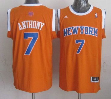 Revolution 30 New York Knicks #7 Carmelo Anthony New Orange Alternate Stitched NBA Jersey