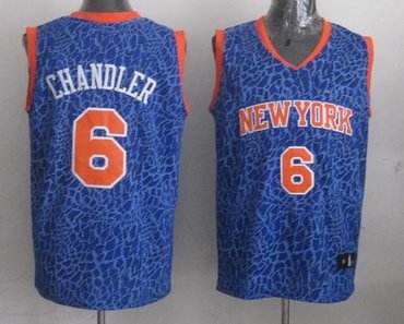 New York Knicks #6 Tyson Chandler Blue Crazy Light Stitched NBA Jersey