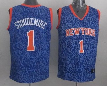 New York Knicks #1 Amar'e Stoudemire Blue Crazy Light NBA Jersey