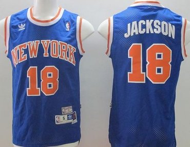 New York Knicks #18 Phil Jackson Blue Throwback NBA Jersey