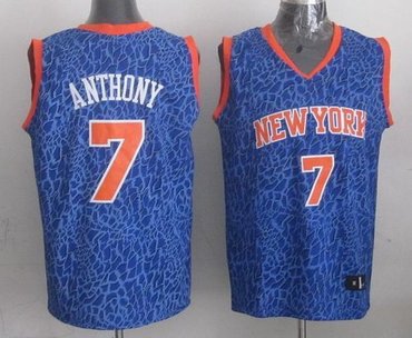 New York Knicks #7 Carmelo Anthony Blue NBA Jersey