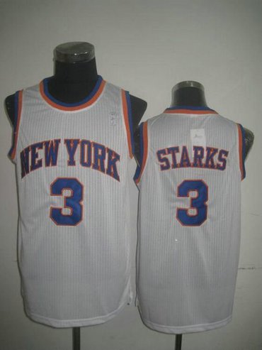 New York Knicks #3 John Starks White Throwback Stitched NBA Jersey