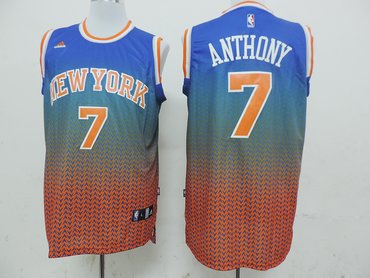 New York Knicks 7 Carmelo Anthony Blue NBA Drift Fashion Jerseys