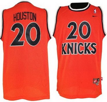 New York Knicks 20 Allan Houston Orange Soul Swingman Throwback NBA Jerseys