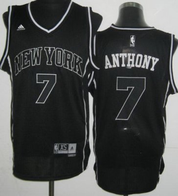 New York Knicks 7 Carmelo Anthony Black Revolution 30 NBA Jerseys