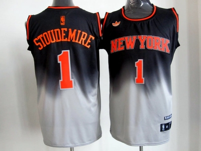 nba new york knicks #1 stoudemire black-gery jerseys