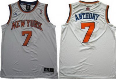 New York Knicks 7 Carmelo Anthony White Revolution 30 Swingman NBA Jerseys New Style