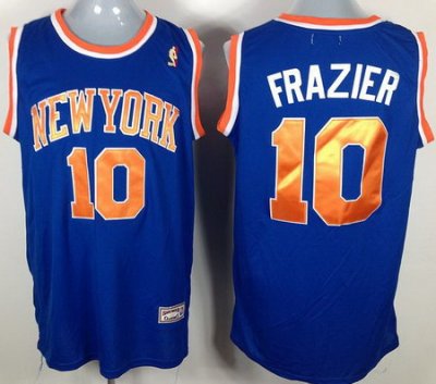 New York Knicks #10 Walt Frazier Soul Swingman Blue Jersey