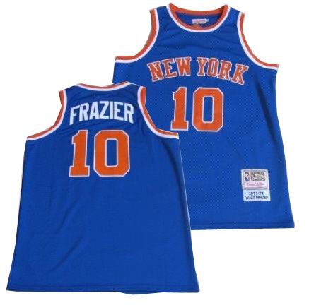 New York Knicks 10 Walt Frazier Soul Swingman Blue Jersey