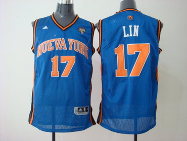 Nueva York Knicks 17 Jeremy Lin Blue Jerseys