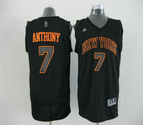 New York Knicks 7 Carmelo Anthony black Fashion Jersey