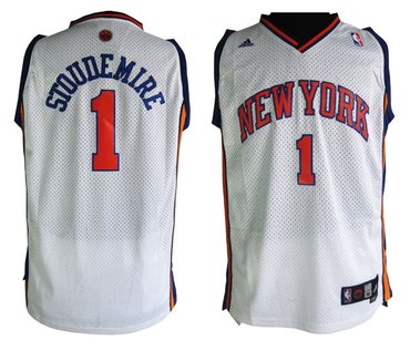 New York Knicks #1 Amar'e Stoudemire (Swingman) Stitched White Jersey