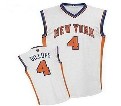 New York Knicks 4 Chauncey Billups white color Basketball Jerseys