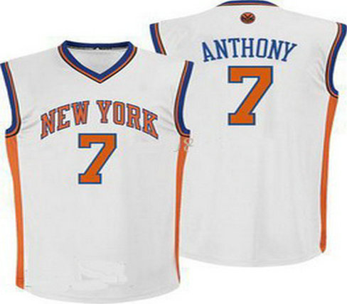 New Player New York Knicks 7 Carmelo Anthony White Jerseys